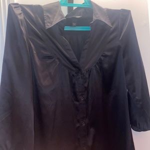 H&M LONG CHEMISE SILK SATIN BLOUSE